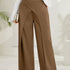 Solid Wide Leg Layered Pants, Elegant High Waist Loose Pants For Spring & Summer, Women&