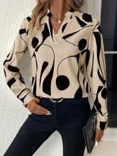 Geo Print V Neck Blouse - MyEmpired