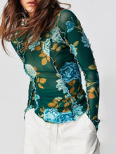 Floral Mock Neck Long Sleeve Top - MyEmpired