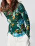 Floral Mock Neck Long Sleeve Top - MyEmpired