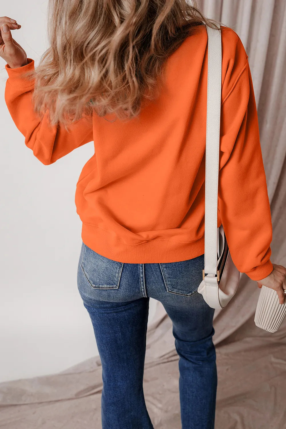 Letter Round Neck Long Sleeve Sweatshirt - MyEmpired