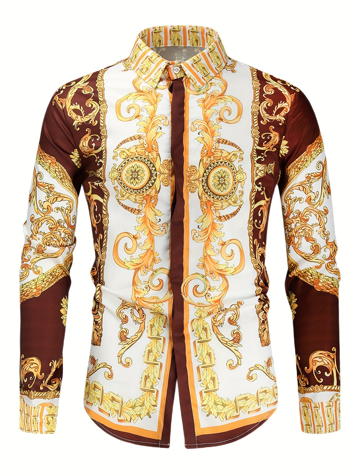 Baroque Style Pattern Men's Long Sleeve