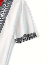 Block Short Sleeve Lapel Button Up Shirt - MyEmpired