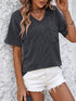Mandy V-Neck Dropped Shoulder T-Shirt - MyEmpired