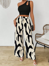 Cutout One Shoulder Top and Printed Pants Set - MyEmpired