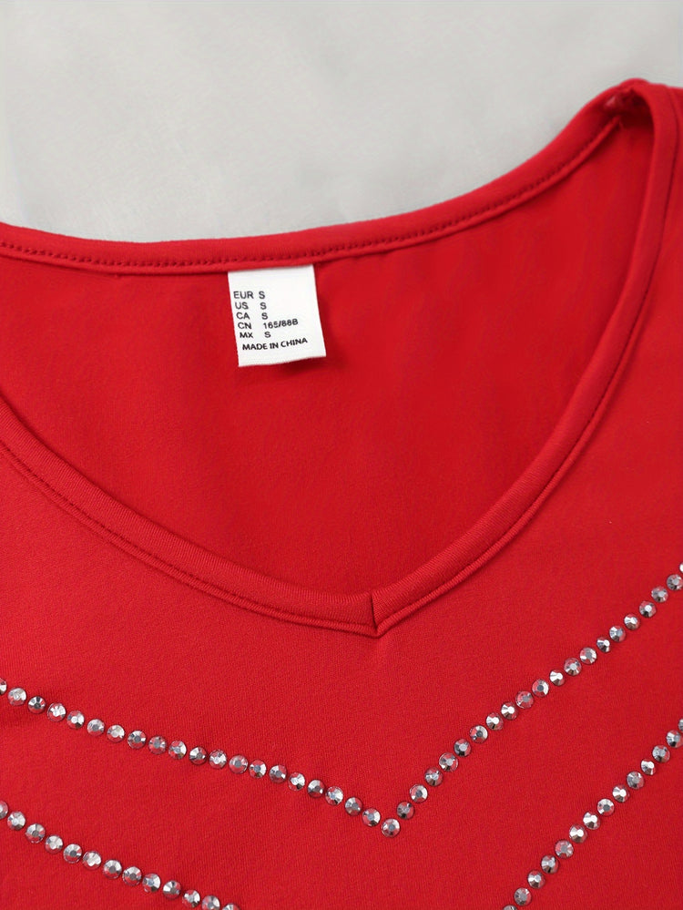 Sequin Bodycon Aline Dress, Elegant Slinky Long Sleeve Dress For Spring & Fall, Women&