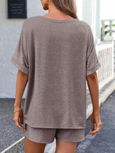 Round Neck T-Shirt and Drawstring Shorts Set - MyEmpired
