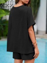 Round Neck T-Shirt and Drawstring Shorts Set - MyEmpired