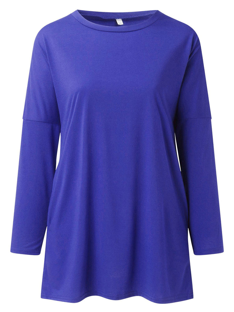 Full Size Round Neck Long Sleeve T-Shirt - MyEmpired
