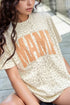 MAMA Letter Graphic Leopard Round Neck T-Shirt - MyEmpired