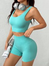 Scoop Neck Wide Strap Tank and Shorts Active Set - MyEmpired