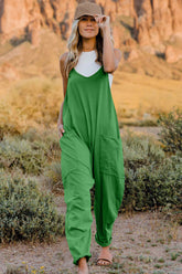 Double Take Full Size V-Neck Sleeveless Jumpsuit with Pockets - MyEmpired