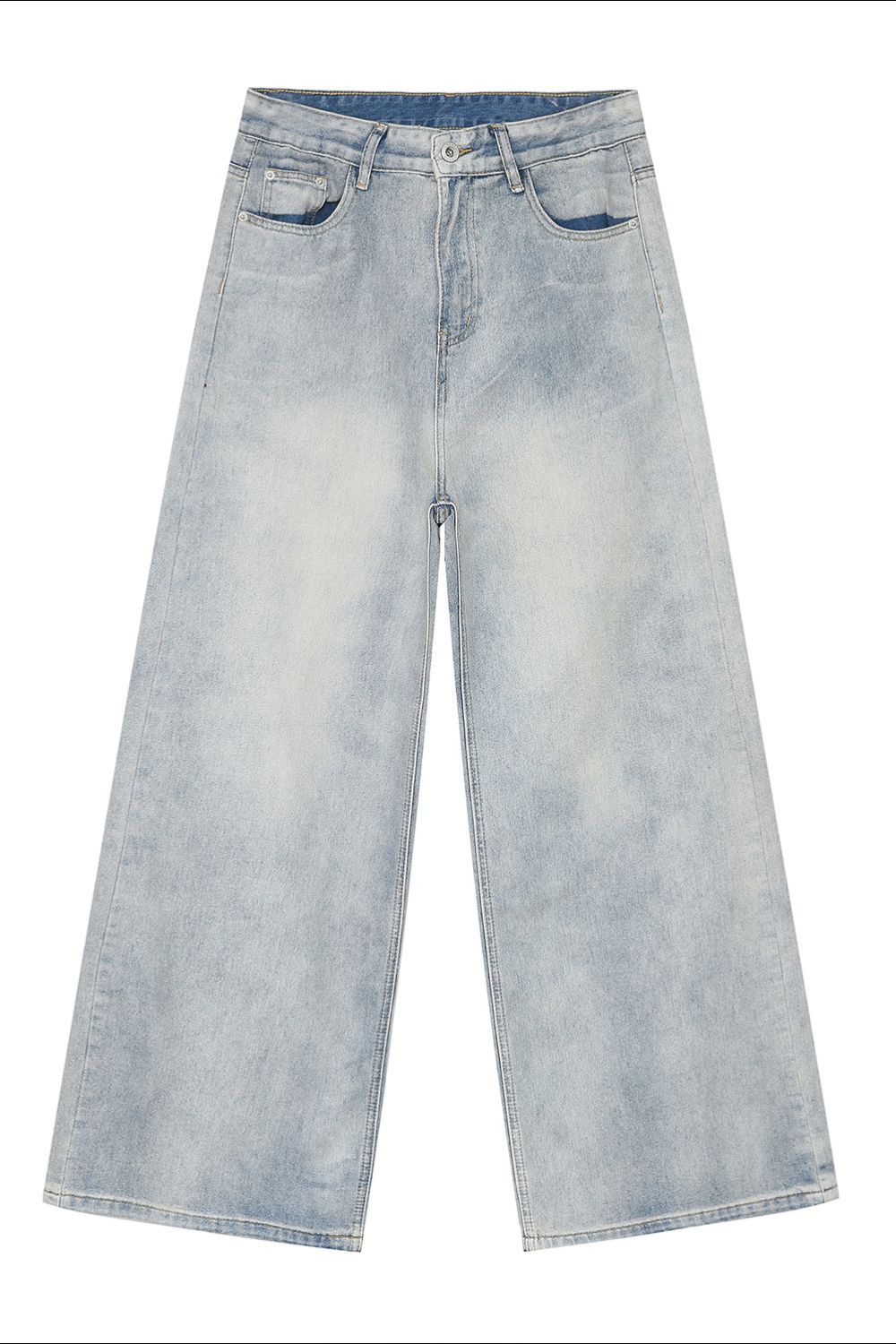 Washed Straight Leg Jeans - MyEmpired