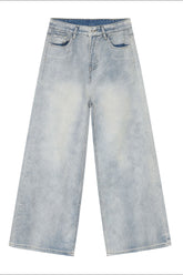 Washed Straight Leg Jeans - MyEmpired