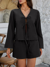 Devine Double Tied V-Neck Top and Shorts Set - MyEmpired
