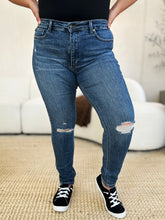 Judy Blue Full Size Mid Waist Distressed Slim Jeans - MyEmpired