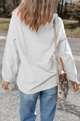 Sequin Lucky Clover Round Neck Long Sleeve Sweatshirt - MyEmpired