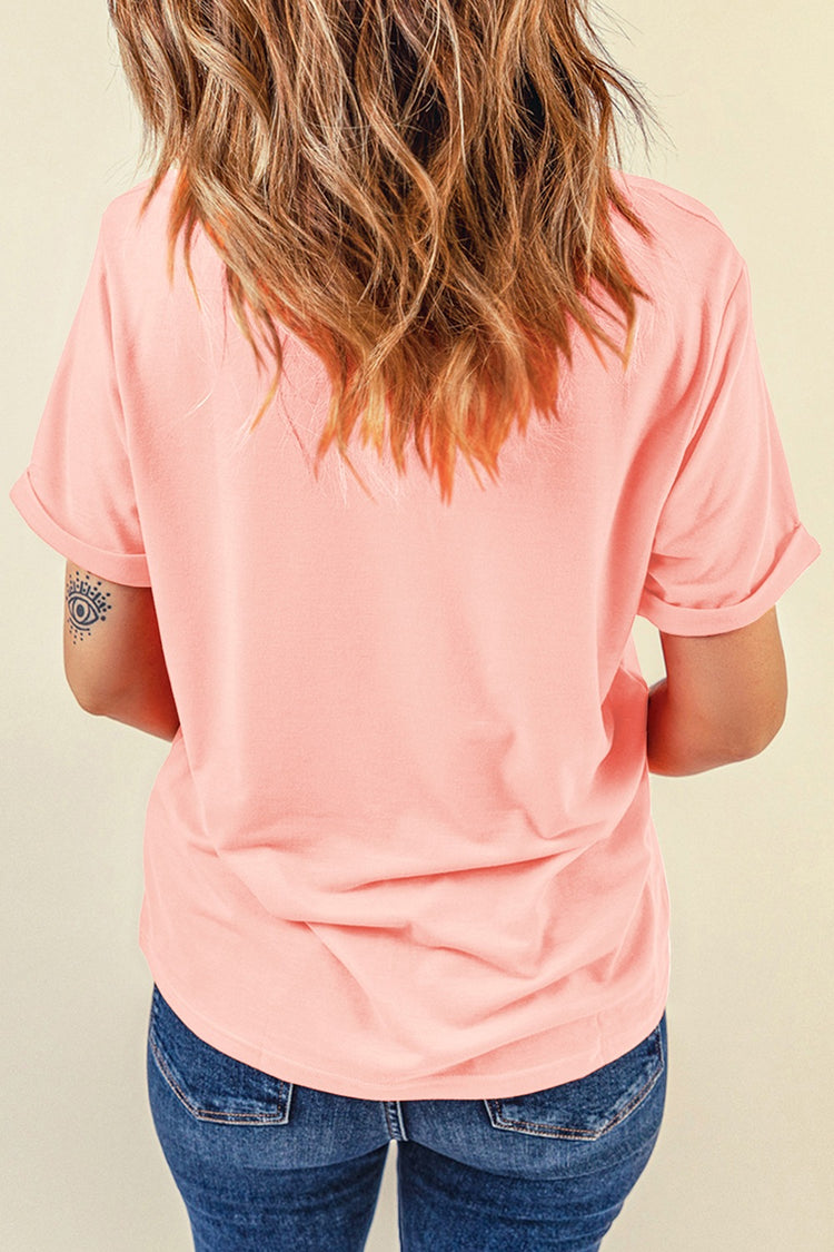Sequin Bunny Round Neck Short Sleeve T-Shirt - MyEmpired