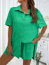 Button Up Shirt and Drawstring Shorts Set - MyEmpired