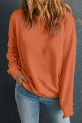 Round Neck Dropped Shoulder Sweatshirt - MyEmpired