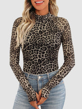 Floral Mock Neck Long Sleeve T-Shirt - MyEmpired