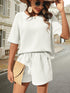 Waffle-Knit Half Sleeve Top and Shorts Set - MyEmpired