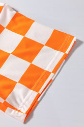 Checkerboard V Neck Loose Tee and Shorts Set - MyEmpired