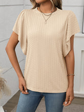 Round Neck Flutter Sleeve T-Shirt - MyEmpired
