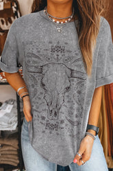 Bull Head Round Neck Half Sleeve T-Shirt - MyEmpired
