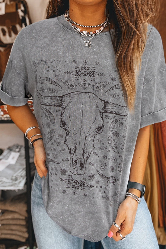 Bull Head Round Neck Half Sleeve T-Shirt - MyEmpired
