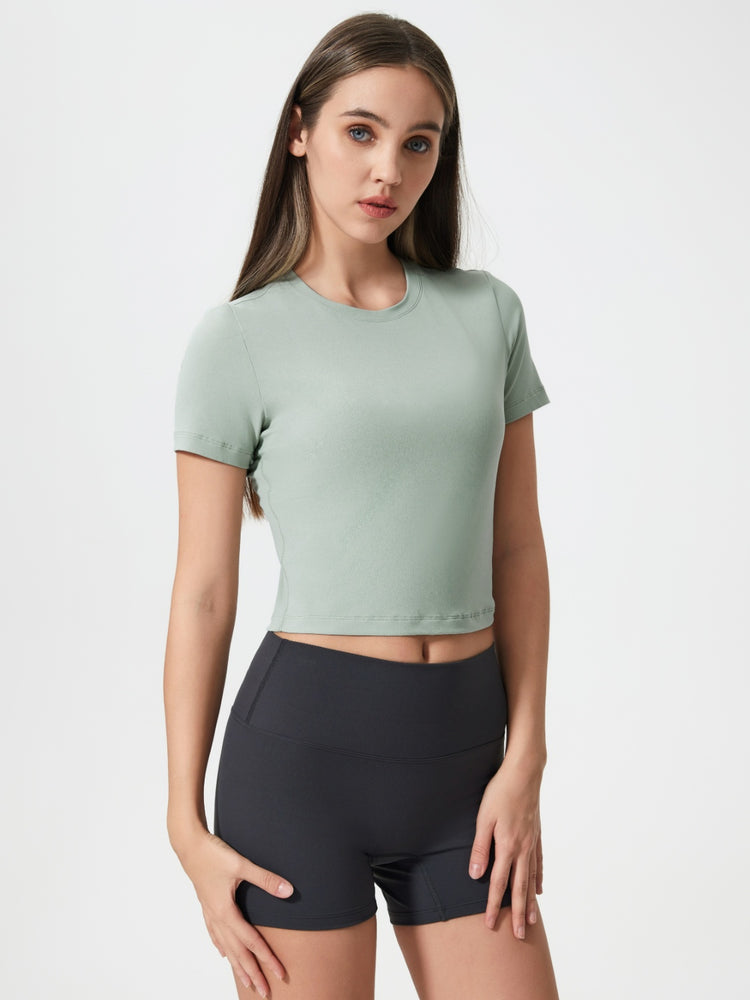 Millennia Round Neck Short Sleeve Active T-Shirt - MyEmpired