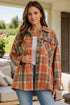 Plaid Collared Neck Long Sleeve Shirt with Chest Pockets - MyEmpired