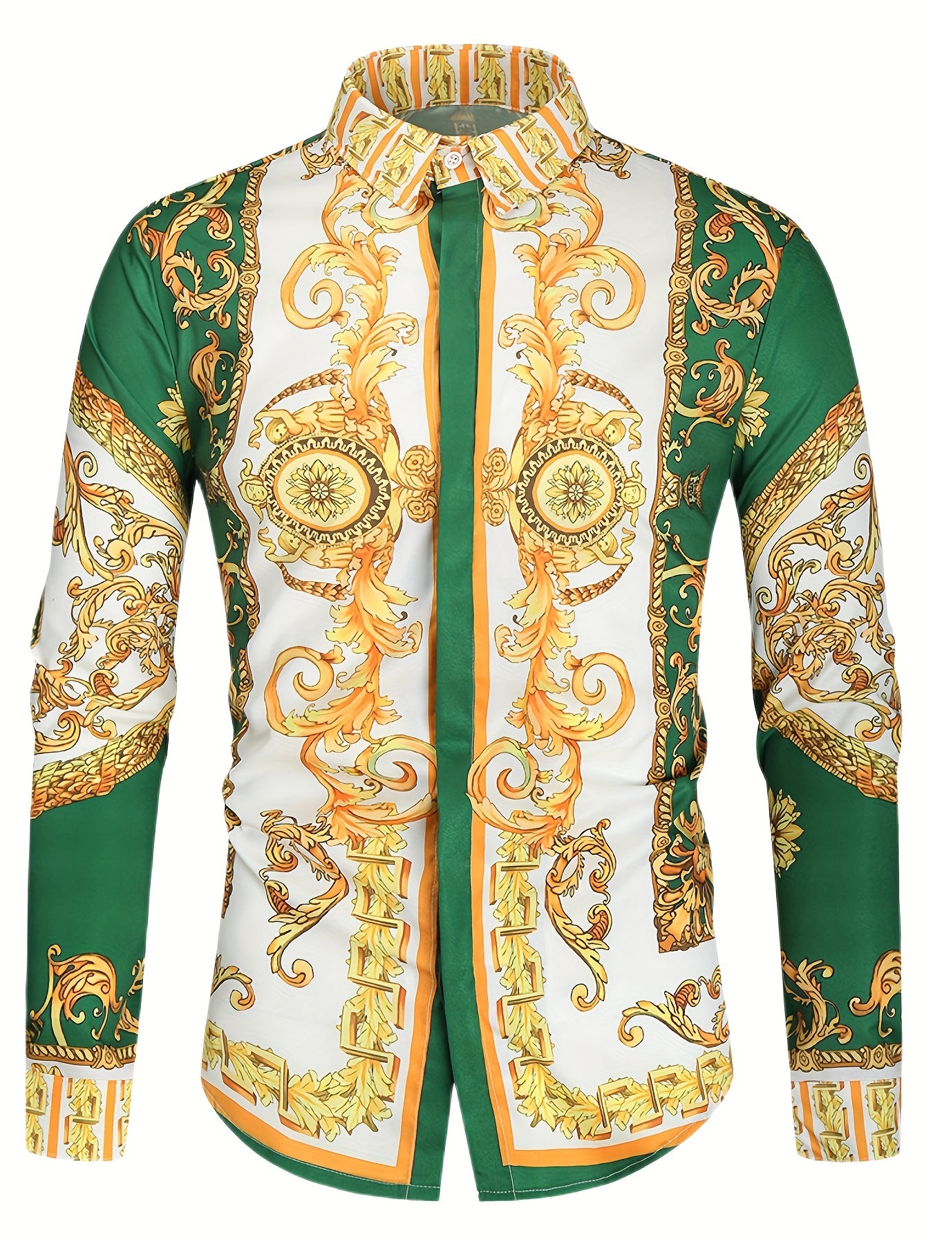 Baroque Style Pattern Men's Long Sleeve