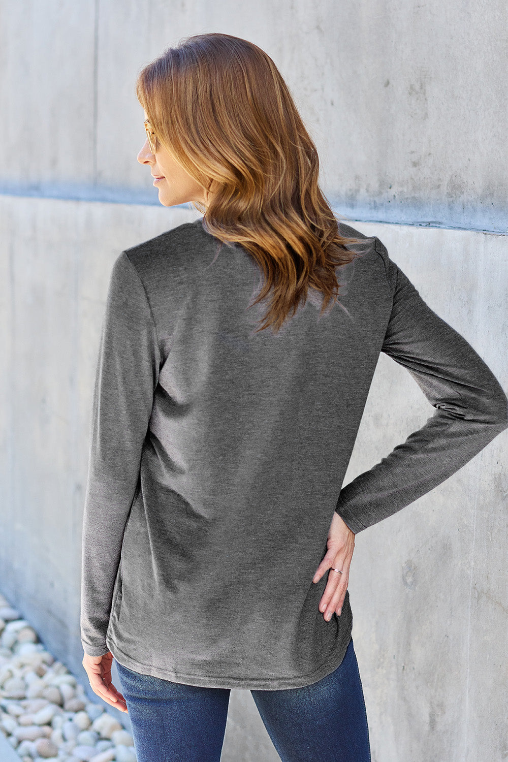 Basic Bae Full Size Round Neck Long Sleeve Top - MyEmpired