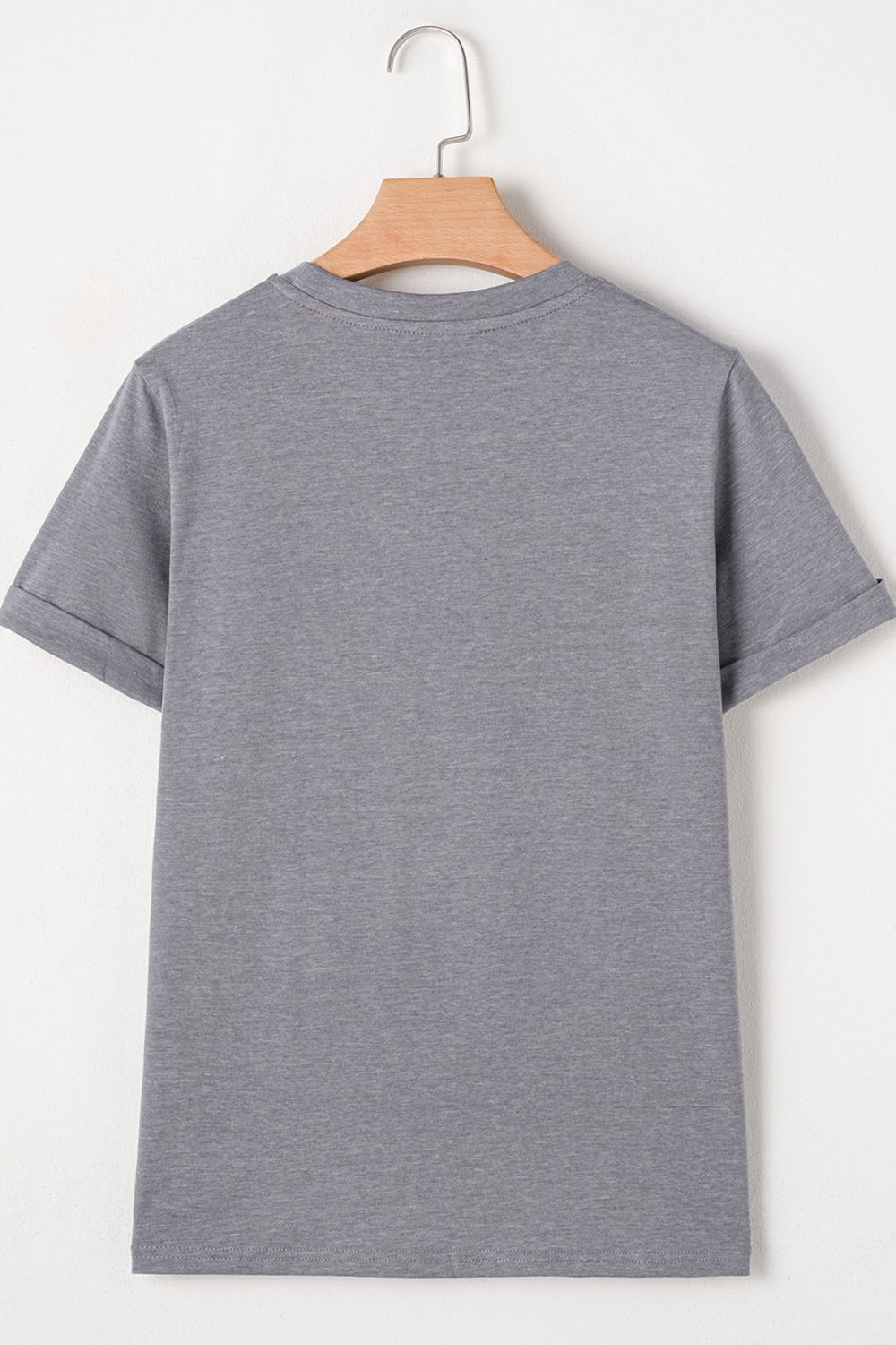 HOPPY Chenille Patch Round Neck Short Sleeve T-Shirt - MyEmpired