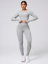 Back Crisscross Round Neck Long Sleeve Top and Leggings Active Set - MyEmpired