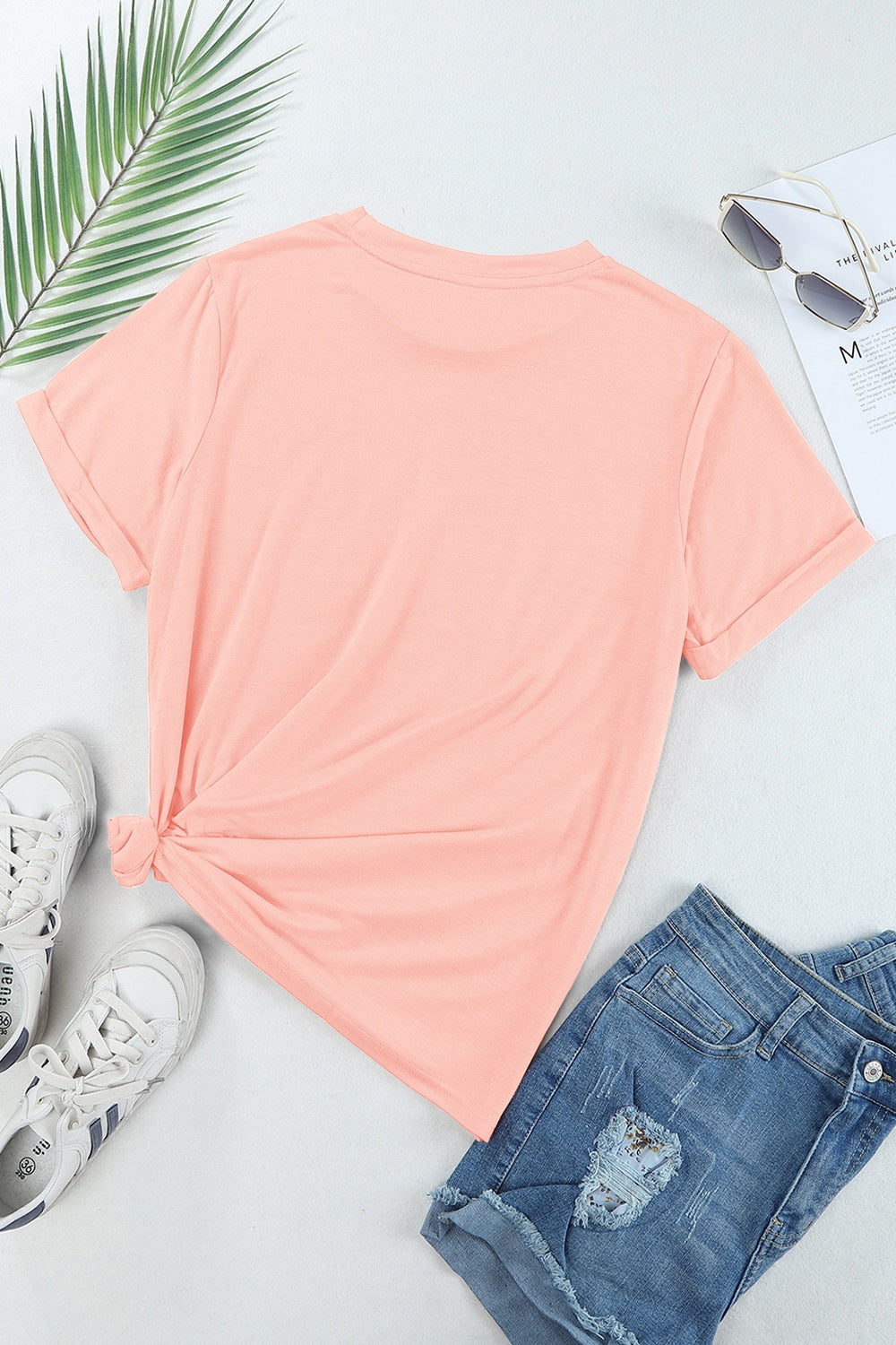 Sequin Bunny Round Neck Short Sleeve T-Shirt - MyEmpired