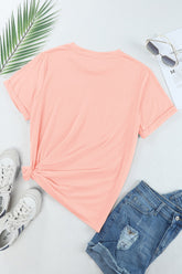 Sequin Bunny Round Neck Short Sleeve T-Shirt - MyEmpired
