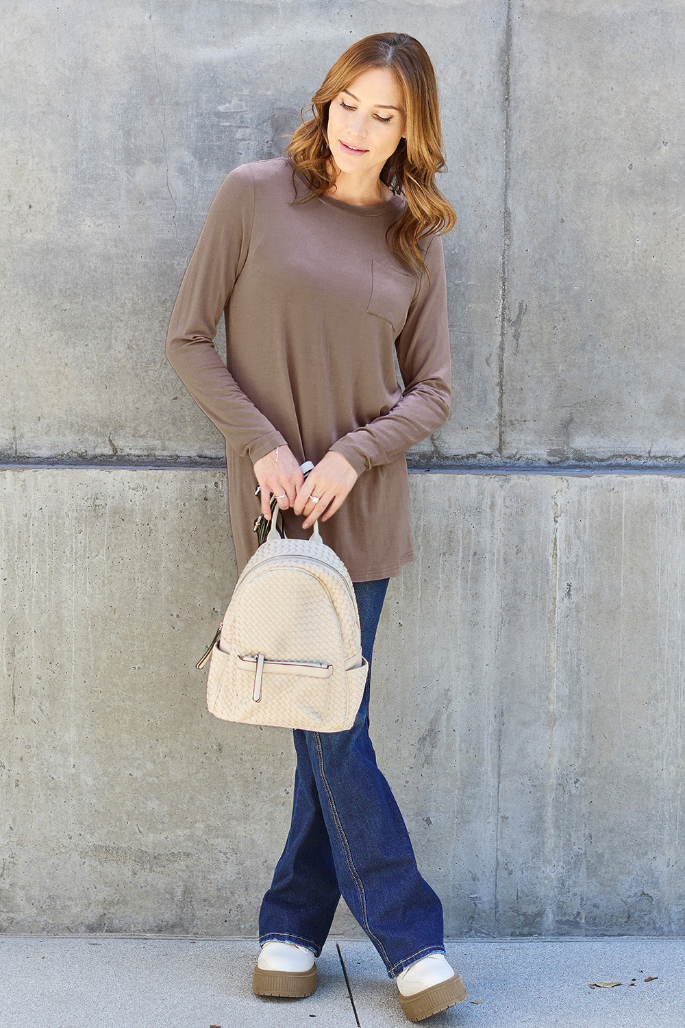 Basic Bae Full Size Round Neck Long Sleeve Top - MyEmpired