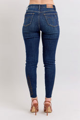 Judy Blue Full Size Embroidered High Rise Skinny Jeans Plus Size - MyEmpired