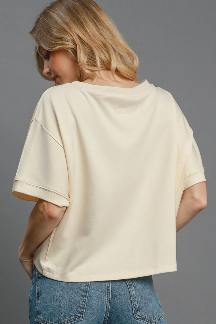 Umgee Full Size Lightweight Cropped Sweatshirt Plus Size - MyEmpired