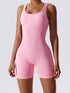 Basic Bae Ribbed Sleeveless Active Romper - MyEmpired
