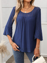 Round Neck Three-Quarter Sleeve Top - MyEmpired