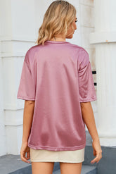 Round Neck Dropped Shoulder Top - MyEmpired