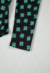 Lucky Clover Mock Neck Long Sleeve Bodysuit - MyEmpired
