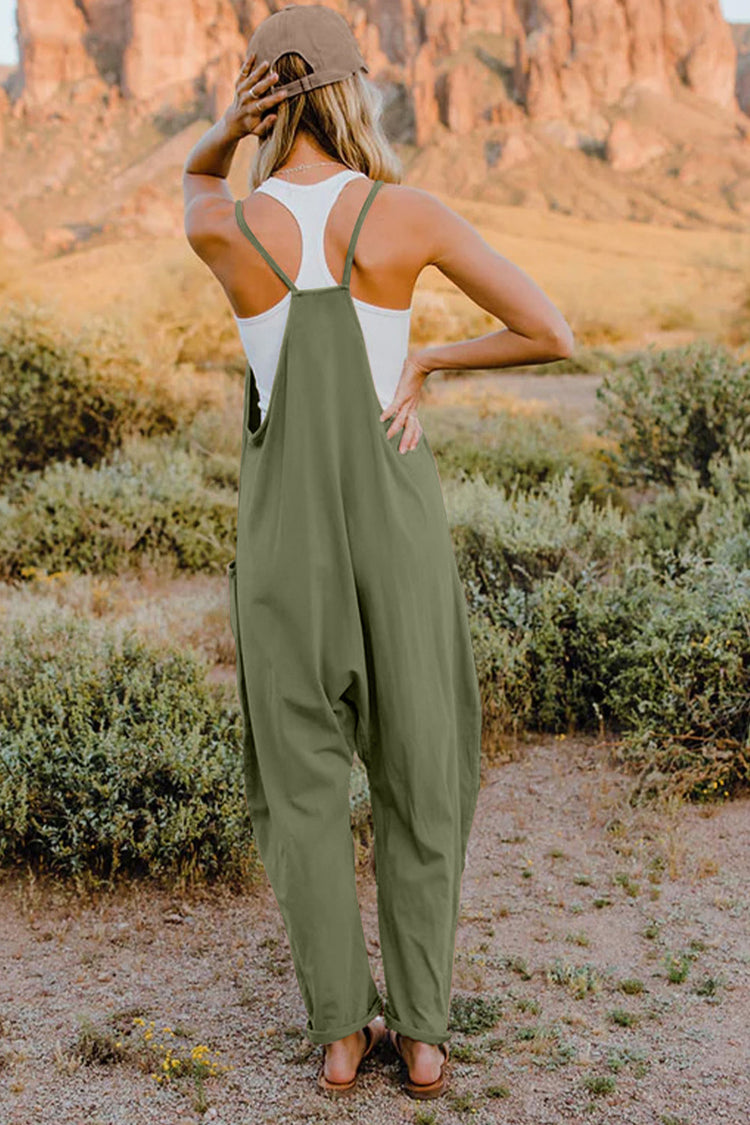 Double Take Full Size V-Neck Sleeveless Jumpsuit with Pockets - MyEmpired