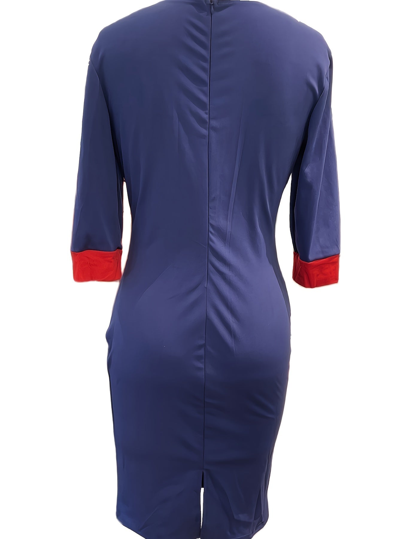Contrast Trim Crew Neck Dress - MyEmpired