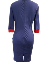 Contrast Trim Crew Neck Dress - MyEmpired