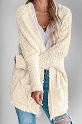 Double Take Pocketed Open Front Long Sleeve Cardigan - MyEmpired