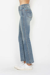 Judy Blue Full Size Tummy Control Back Embroidered Pocketed Bootcut Jeans Plus Size - MyEmpired